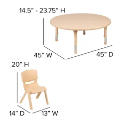 Flash Furniture 45" Round Plastic Height Adjustable Activity Table Set With 4 Chairs 14 Flash Furniture 45" Round Plastic Height Adjustable Activity Table Set With 4 Chairs -Flash Furniture GUEST 5bde440d 599a 4c96 acf1 f2e4c312f711