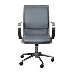 Flash Furniture James Mid-Back Designer Executive Upholstered Office Chair With Brushed Metal Base And Arms -Flash Furniture GUEST 5c3bba57 4f9b 491b 9d61 54f88dae8936