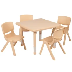 Flash Furniture 24" Square Plastic Height Adjustable Activity Table Set With 4 Chairs 17 Flash Furniture 24" Square Plastic Height Adjustable Activity Table Set With 4 Chairs -Flash Furniture GUEST 5d4779ed f55a 4698 b41c 24b2b2ede9bd