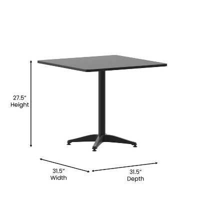 Flash Furniture Mellie 31.5'' Square Aluminum Indoor-Outdoor Table With Base 8 Flash Furniture Mellie 31.5'' Square Aluminum Indoor-Outdoor Table With Base - Image 6