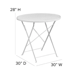 Flash Furniture Oia Commercial Grade 30" Round Indoor-Outdoor Steel Folding Patio Table -Flash Furniture GUEST 5f80fd9b 0161 4e40 b350 b951cf4ef7c1
