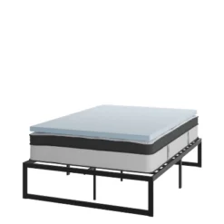 Flash Furniture 14 Inch Metal Platform Bed Frame With 12 Inch Pocket Spring Mattress In A Box And 2 Inch Cool Gel Memory Foam Topper -Flash Furniture GUEST 5fe94ba5 da5e 4c5d b270 56f38ac9ed99