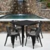 Flash Furniture Commercial Grade 31.5" Square Metal Indoor-Outdoor Table Set With 4 Arm Chairs 2 Flash Furniture Commercial Grade 31.5" Square Metal Indoor-Outdoor Table Set With 4 Arm Chairs -Flash Furniture GUEST 601aaa20 b739 432d bfaa 64690b2b4512