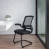 Flash Furniture Black Mesh Sled Base Side Reception Chair With Flip-Up Arms -Flash Furniture GUEST 606d2017 4f26 452a af86 e270719aa5b4