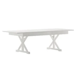 Flash Furniture HERCULES 8' X 40" Rectangular Solid Pine Folding Farm Table With X Legs -Flash Furniture GUEST 61b33229 7f62 4ed6 a72f 374433540200