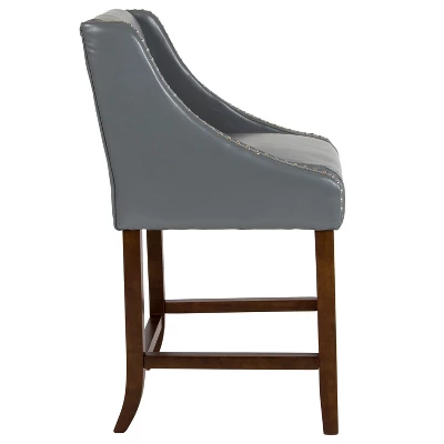 Flash Furniture Carmel Series 24" High Transitional Wood Counter Height Stool With Accent Nail Trim 9 Flash Furniture Carmel Series 24" High Transitional Wood Counter Height Stool With Accent Nail Trim - Image 7