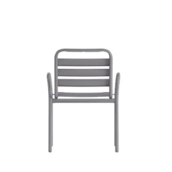 Flash Furniture Lila Commercial Metal Indoor-Outdoor Restaurant Stack Chair With Metal Triple Slat Back And Arms -Flash Furniture GUEST 621d746a 0d0b 4ba5 a5a2 6c797369f9b6