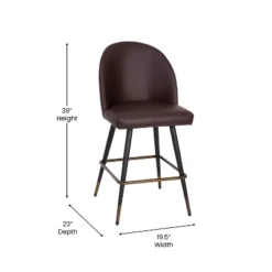 Flash Furniture Lyla Set Of 2 Commercial Modern Armless Counter Stools With Contoured Backrests, Steel Frames And Footrests-Set Of 2 -Flash Furniture GUEST 62437e9c a939 4cde 9f23 ea6445d28ca5