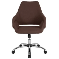 Flash Furniture Madrid Home And Office Upholstered Mid-Back Chair In Brown Fabric -Flash Furniture GUEST 62940161 c01e 449c 9b7e 6521f6baf354
