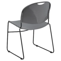 Flash Furniture HERCULES Series 880 Lb. Capacity Gray Ultra-Compact Stack Chair With Black Powder Coated Frame -Flash Furniture GUEST 62f8cc57 4652 4e8c a4d5 84c2cc50dd8d