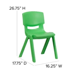 Flash Furniture 2 Pack Green Plastic Stackable School Chair With 15.5" Seat Height -Flash Furniture GUEST 63343cdf 8ea5 4cfd 865a 2d13d3dcbb55