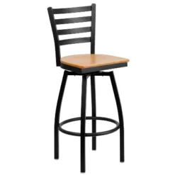 Flash Furniture Black Ladder Back Swivel Metal Barstool -Flash Furniture GUEST 6399ba8b 7471 4b7a 8d46 2824dcc238fa