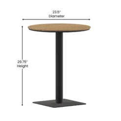 Flash Furniture Finch Commercial Grade Round 24" Table With Faux Teak Poly Slats And Steel Frame, Natural/Gray -Flash Furniture GUEST 64634204 1ac4 46cf a772 11b933b67649