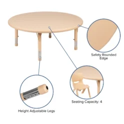 Flash Furniture 45" Round Plastic Height Adjustable Activity Table Set With 4 Chairs 16 Flash Furniture 45" Round Plastic Height Adjustable Activity Table Set With 4 Chairs -Flash Furniture GUEST 6501bf25 79a6 4bb0 8a3f d6c52967223d