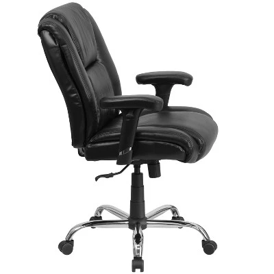 Flash Furniture HERCULES Series Big & Tall 400 Lb. Rated Black LeatherSoft Ergonomic Task Office Chair With Chrome Base And Adjustable Arms 9 Flash Furniture HERCULES Series Big & Tall 400 Lb. Rated Black LeatherSoft Ergonomic Task Office Chair With Chrome Base And Adjustable Arms - Image 7