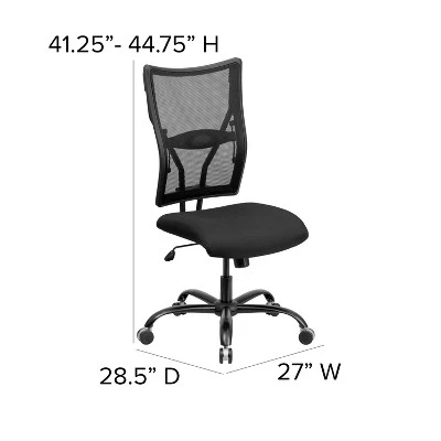 HERCULES Series 400 Lb. Capacity Big & Tall Executive Swivel Office Chair Black Mesh - Flash Furniture 6 HERCULES Series 400 Lb. Capacity Big & Tall Executive Swivel Office Chair Black Mesh - Flash Furniture - Image 4