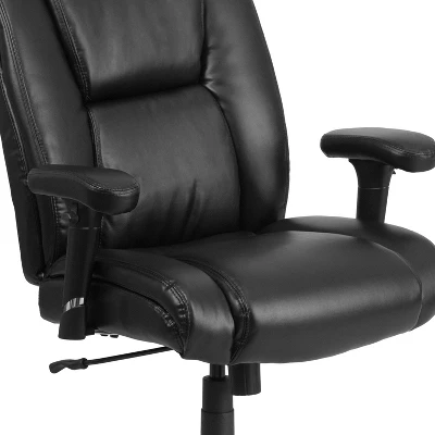 Flash Furniture HERCULES Series Big & Tall 400 Lb. Rated Black LeatherSoft Ergonomic Task Office Chair With Chrome Base And Adjustable Arms 7 Flash Furniture HERCULES Series Big & Tall 400 Lb. Rated Black LeatherSoft Ergonomic Task Office Chair With Chrome Base And Adjustable Arms - Image 5