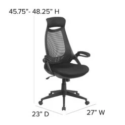 Flash Furniture Ivan High Back Black Mesh Executive Swivel Office Chair With Flip-Up Arms -Flash Furniture GUEST 661d1d53 8a2a 4299 b9e9 f04b63999feb