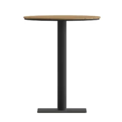 Flash Furniture Finch Commercial Grade Round 24" Table With Faux Teak Poly Slats And Steel Frame, Natural/Gray -Flash Furniture GUEST 669796b5 8c5f 4976 a4db 5423ed781d09