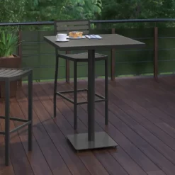 Flash Furniture Lark Commercial Grade 32" Square Outdoor Bar Height Table With Poly Resin Slats -Flash Furniture GUEST 669f85ca e26f 439c b84a d7a85d3c36f6