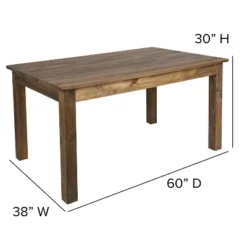 Flash Furniture 60" X 38" Rectangular Solid Pine Farm Dining Table -Flash Furniture GUEST 66a26476 f6a0 4711 b08d dc5d7cc36e81