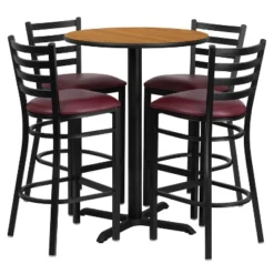 Flash Furniture 30'' Round Laminate Table Set With X-Base And 4 Ladder Back Metal Barstools 20 Flash Furniture 30'' Round Laminate Table Set With X-Base And 4 Ladder Back Metal Barstools -Flash Furniture GUEST 66b03027 8315 48df a8ec 5b7df43afdbd