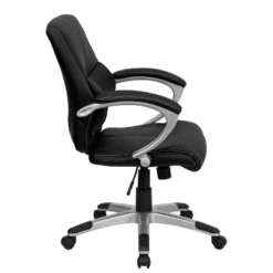 Flash Furniture Bodie Mid-Back Black LeatherSoft Contemporary Swivel Manager's Office Chair With Arms -Flash Furniture GUEST 66dcf301 e20a 42ec a8f5 bdabb0382316
