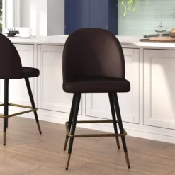 Flash Furniture 18 Flash Furniture Lyla Set Of 2 Commercial Modern Armless Counter Stools With Contoured Backrests, Steel Frames And Footrests-Set Of 2