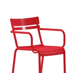 Flash Furniture Nash Commercial Grade Steel Indoor-Outdoor Stackable Chair With 2 Slats And Arms -Flash Furniture GUEST 67495cd9 0fa0 44c9 8495 9cf094da67d0