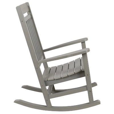 Flash Furniture Set Of 2 Winston All-Weather Faux Wood Rocking Chair 10 Flash Furniture Set Of 2 Winston All-Weather Faux Wood Rocking Chair - Image 8