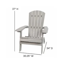 Flash Furniture Charlestown Set Of 2 All-Weather Poly Resin Indoor/Outdoor Folding Adirondack Chairs With Cushions For Deck, Porch, And Patio -Flash Furniture GUEST 67e3e56a 3da1 4d46 b071 f0753a1b717e