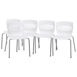 Flash Furniture HERCULES Series Set Of 5 Commercial Grade 770 Lb. Capacity Ergonomic Stack Chair With Lumbar Support And Steel Frame -Flash Furniture GUEST 68c362b2 0c91 4e08 bb17 3d0a5af6fd0d