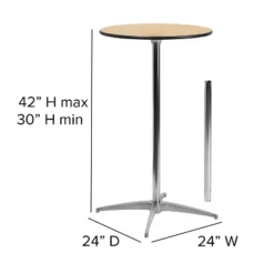 Flash Furniture 24'' Round Wood Cocktail Table With 30'' And 42'' Columns -Flash Furniture GUEST 68dae902 7191 46ac acc0 daccc103016c