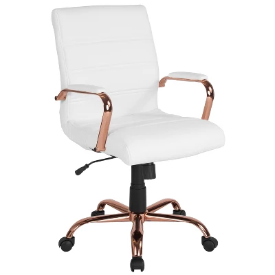 Flash Furniture Mid-Back Executive Swivel Office Chair With Metal Frame And Arms 13 Flash Furniture Mid-Back Executive Swivel Office Chair With Metal Frame And Arms - Image 11