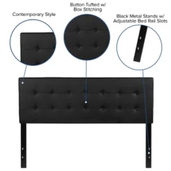 Flash Furniture Lennox Tufted Upholstered Queen Size Headboard In Black Vinyl -Flash Furniture GUEST 696726e0 cb88 44fe 954c 8e080c29039e