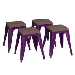 Flash Furniture 18" Backless Table Height Stool With Wooden Seat, Stackable Metal Indoor Dining Stool, Commercial Grade - Set Of 4 29 Flash Furniture 18" Backless Table Height Stool With Wooden Seat, Stackable Metal Indoor Dining Stool, Commercial Grade - Set Of 4 -Flash Furniture GUEST 6a0f3b96 3f06 41b1 964e 09a51d56a2b4