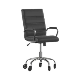 Flash Furniture Camilia Mid-Back Executive Swivel Office Chair With Arms, And Transparent Roller Wheels -Flash Furniture GUEST 6adebb25 29cf 4cf7 8bf9 c6fd37dedea1