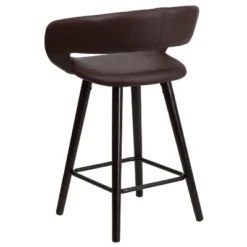Flash Furniture Brynn Series 24'' High Contemporary Vinyl Rounded Back Counter Height Stool With Cappuccino Wood Frame -Flash Furniture GUEST 6b596b6d aff0 412e 92c8 307e2f05f12b