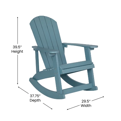 Flash Furniture Savannah All-Weather Poly Resin Wood Adirondack Rocking Chair With Rust Resistant Stainless Steel Hardware - Set Of 2 5 Flash Furniture Savannah All-Weather Poly Resin Wood Adirondack Rocking Chair With Rust Resistant Stainless Steel Hardware - Set Of 2 - Image 3