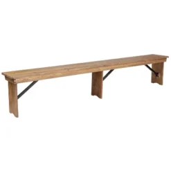 Flash Furniture HERCULES Series 8' X 12'' Solid Pine Folding Farm Bench With 3 Legs -Flash Furniture GUEST 6bfebc4c 92ed 4e58 b81e c6ad46a9b7bb