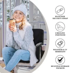 Flash Furniture Malta Portable Heated Reclining Stadium Chair With Armrests, Heated Padded Back & Heated Seat With Dual Storage Pockets And Backpack Straps -Flash Furniture GUEST 6c41b7a3 8243 4c53 a649 9536fbd83c34