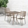 Flash Furniture Oia Commercial Grade 28" Square Indoor-Outdoor Steel Patio Table Set With 2 Square Back Chairs -Flash Furniture GUEST 6d017b5a ff92 4676 996e 5e8f59ed6b2f