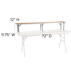 Flash Furniture 72'' X 12'' X 12'' Birchwood Bar Top Riser With Silver Legs -Flash Furniture GUEST 6d1fde3b 7812 470e b09c 02e9d6f58883