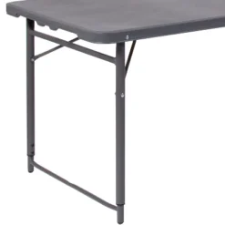 Flash Furniture 4-Foot Height Adjustable Bi-Fold Dark Gray Plastic Folding Table With Carrying Handle -Flash Furniture GUEST 6d980526 4ae5 43a8 ae46 e8d8ca3ebba6