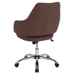 Flash Furniture 39 Flash Furniture Madrid Home And Office Upholstered Mid-Back Chair In Brown Fabric