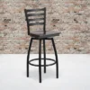 Flash Furniture Black Ladder Back Swivel Metal Barstool 1 Flash Furniture Black Ladder Back Swivel Metal Barstool -Flash Furniture GUEST 6efaccf1 9c66 4a03 96f8 a7e3f8c5f10d