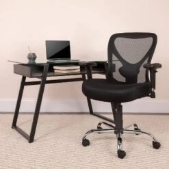 HERCULES Series 400 Lb. Capacity Big & Tall Swivel Task Chair Black Mesh - Flash Furniture -Flash Furniture GUEST 6ff203a2 0df3 458e adee 223b7feb92a7