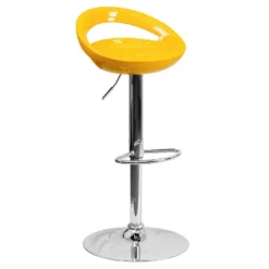 Flash Furniture Contemporary Plastic Adjustable Height Barstool With Rounded Cutout Back And Chrome Base -Flash Furniture GUEST 6ff375f9 eecc 429e 896a 3b9e55077973