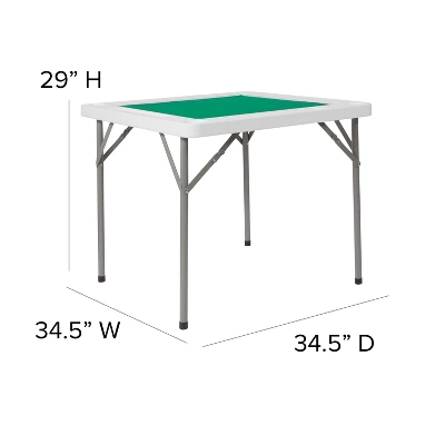 Flash Furniture 34.5" Square 4-Player Folding Card Game Table With Green Playing Surface And Cup Holders 4 Flash Furniture 34.5" Square 4-Player Folding Card Game Table With Green Playing Surface And Cup Holders - Image 2