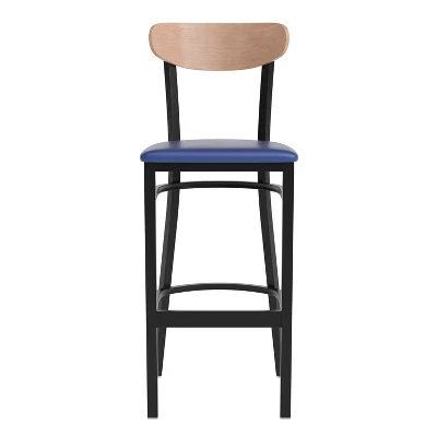 Flash Furniture Wright Commercial Grade Barstool With 500 LB. Capacity Steel Frame, Solid Wood Seat, And Boomerang Back 12 Flash Furniture Wright Commercial Grade Barstool With 500 LB. Capacity Steel Frame, Solid Wood Seat, And Boomerang Back - Image 10